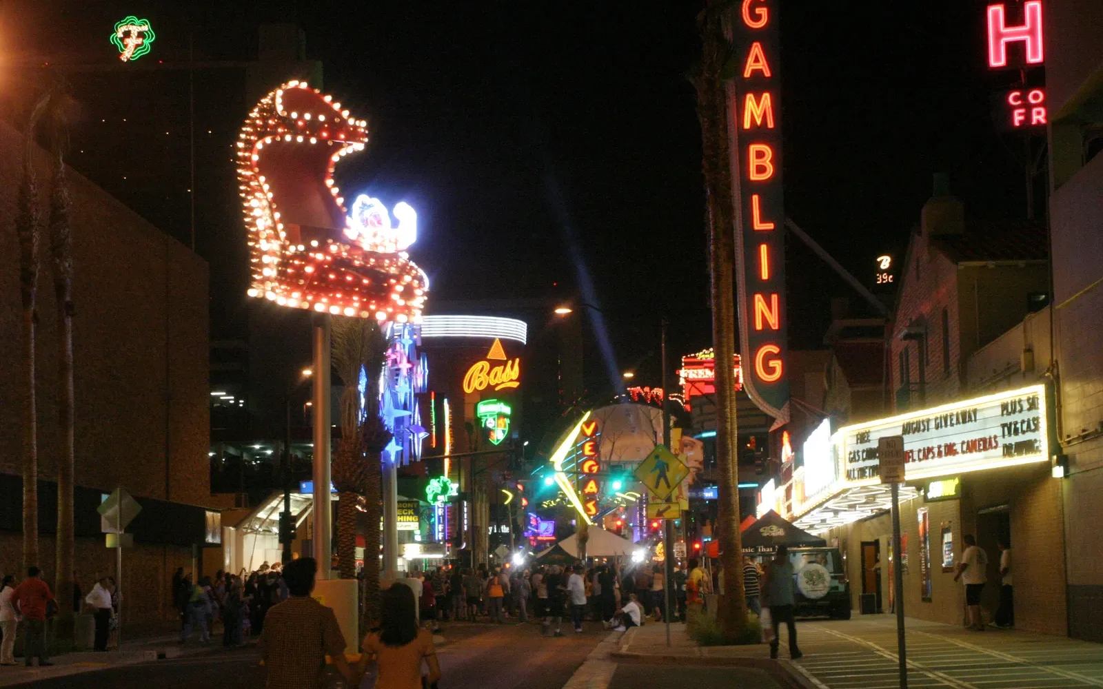 Neon signs along Fremont Street in Downtown Las Vegas
